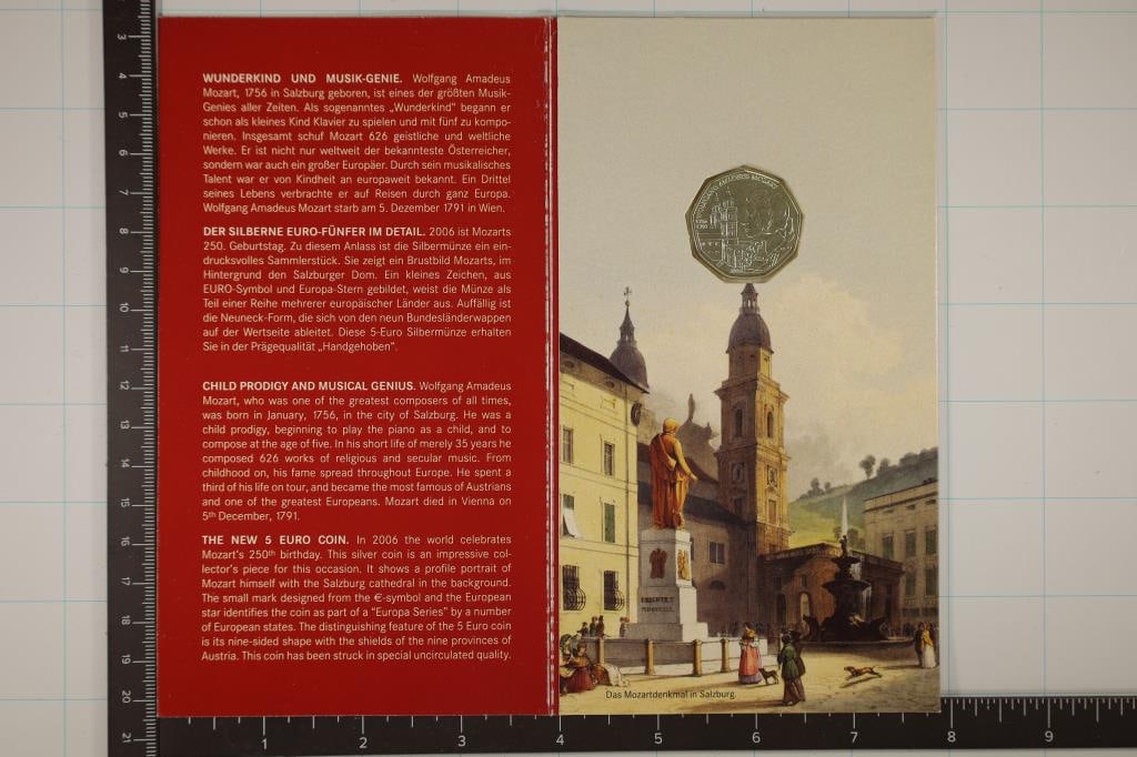 2006 AUSTRIA SILVER 5 EUROS "MOZART" (BU) (1 of 2)