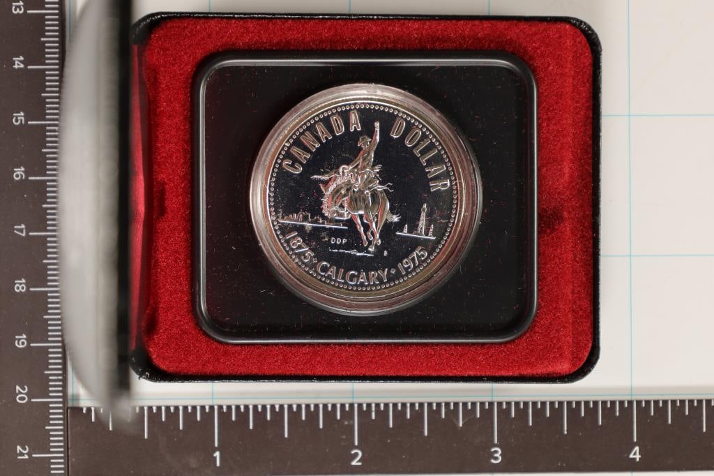 1975 CANADA SILVER CALGARY DOLLAR .3750 OZ. ASW (1 of 3)