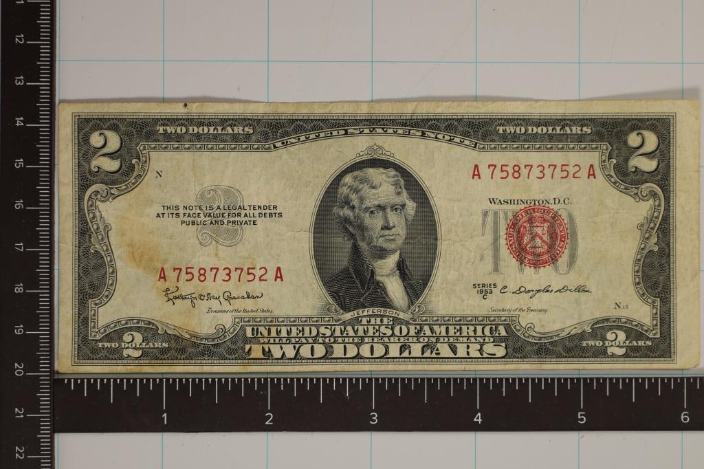 1953-C US $2 RED SEAL NOTE (1 of 2)