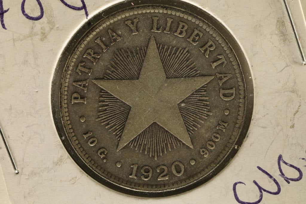 1920 CUBA SILVER 40 CENTAVOS .2984 OZ. ASW (1 of 2)