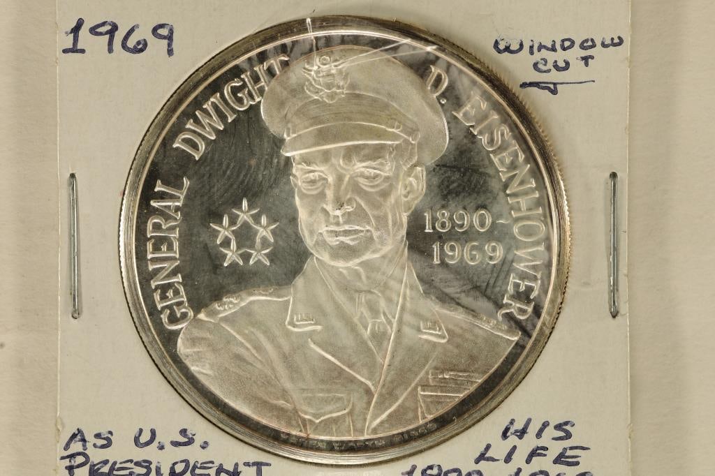 1 TROY OZ .999 FINE SILVER PF "GENERAL DWIGHT D. (1 of 2)