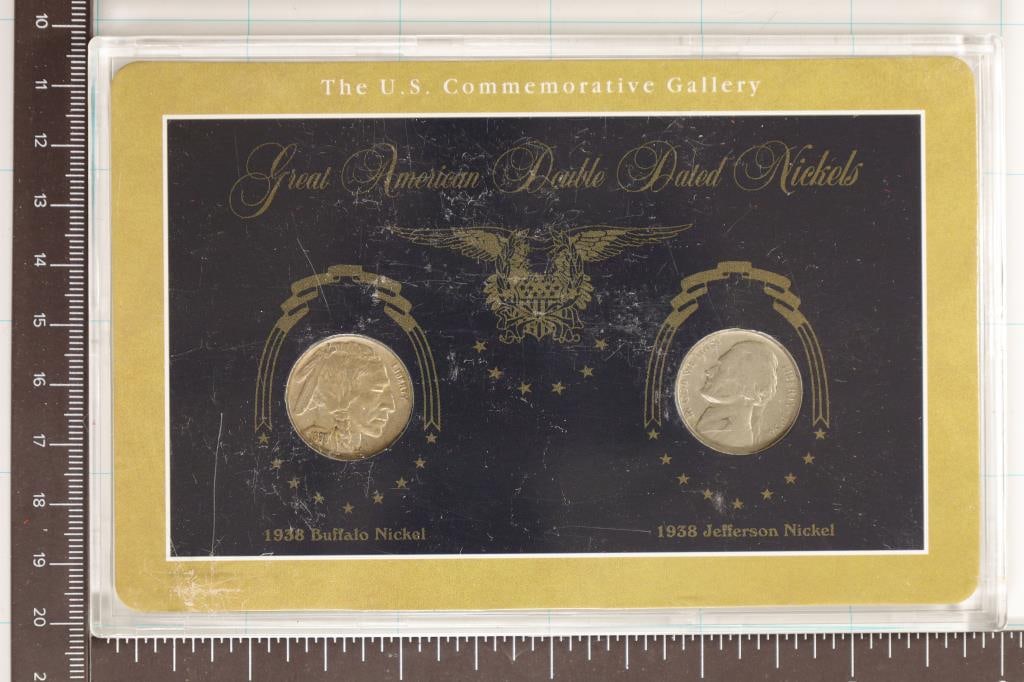 GREAT AMERICAN DOUBLE DATED NICKELS: 1938 FULL (1 of 2)