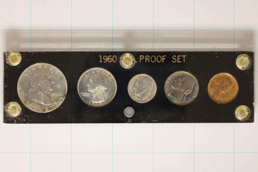 1960 US SILVER PROOF SET IN HARD PLASTIC HOLDER (1 of 2)