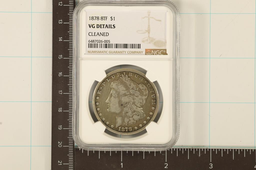 1878 8TF MORGAN SILVER DOLLAR NGC VG DETAILS (1 of 2)