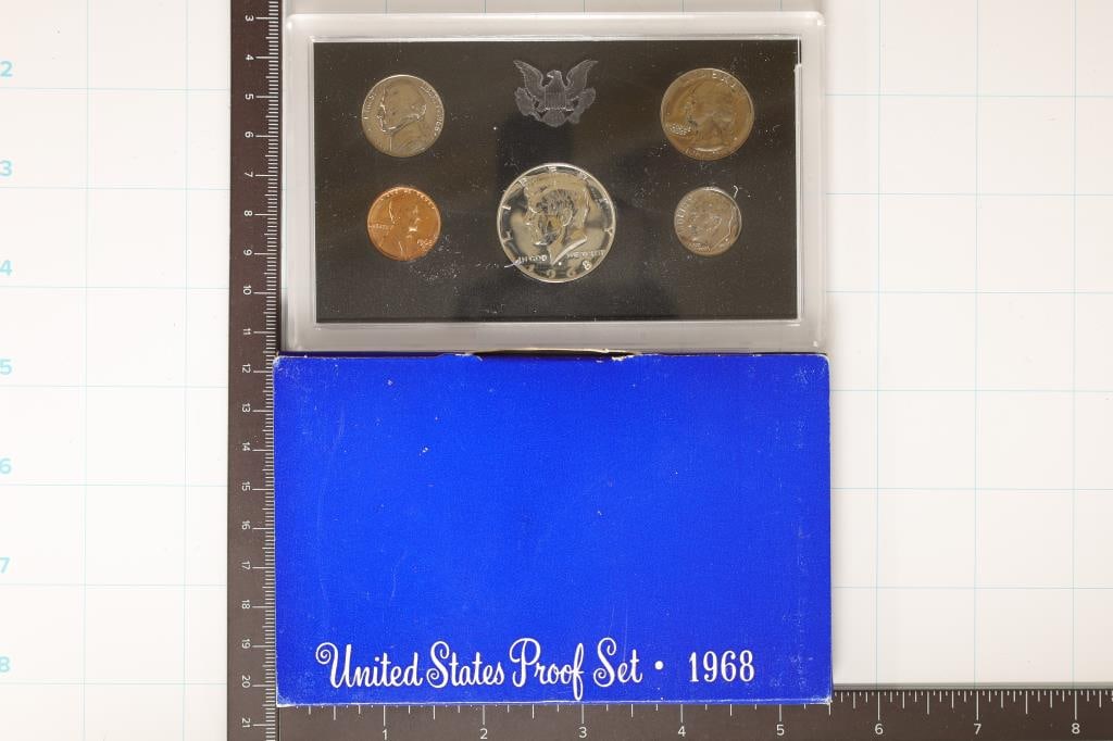 1968 US PROOF SET WITH BOX, 40% SILVER JFK HALF (1 of 2)