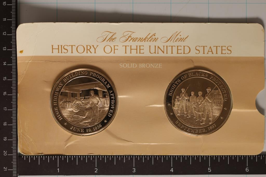 2-1 1/2" SOLID BRONZE HISTORY OF THE UNITED STATES (1 of 2)