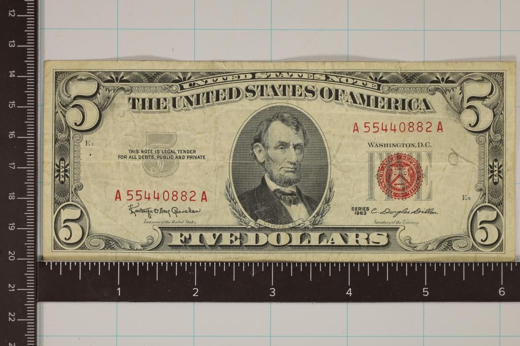 1953 US $5 RED SEAL NOTE (1 of 2)