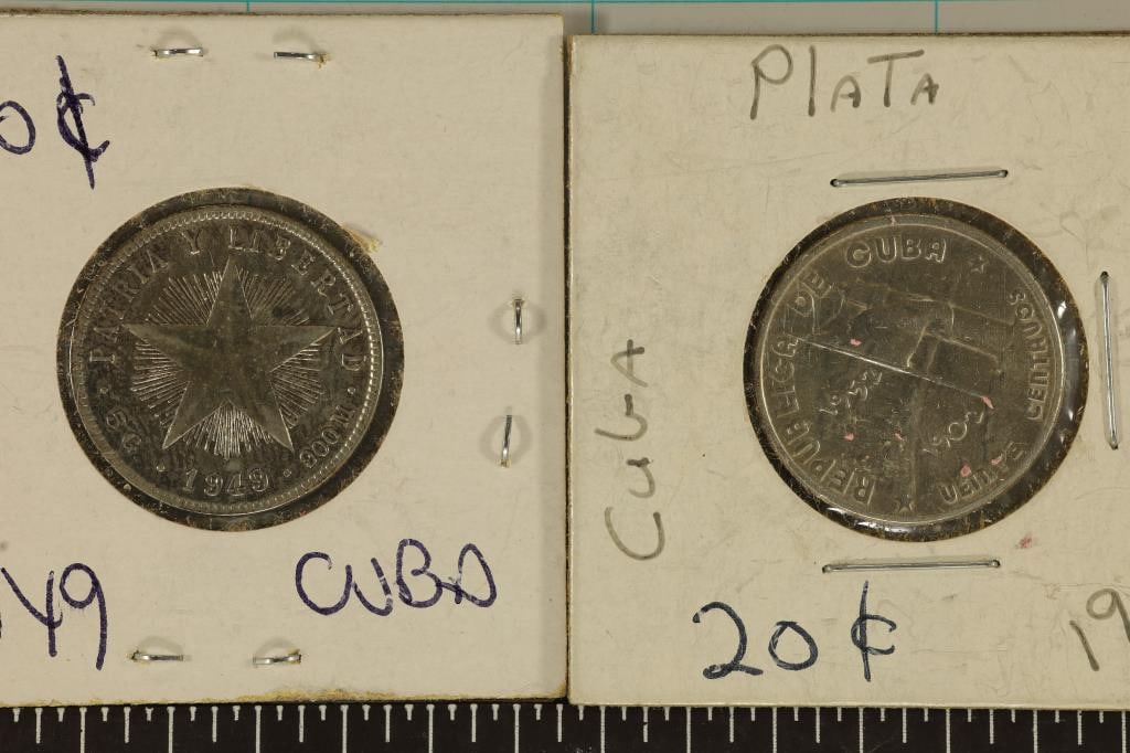 1949 & 1952 CUBA SILVER 20 CENTAVOS .2894 OZ. ASW (1 of 2)