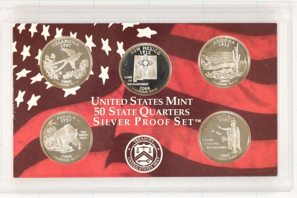 2008 SILVER US 50 STATE QUARTERS PROOF SET NOBOX (1 of 2)
