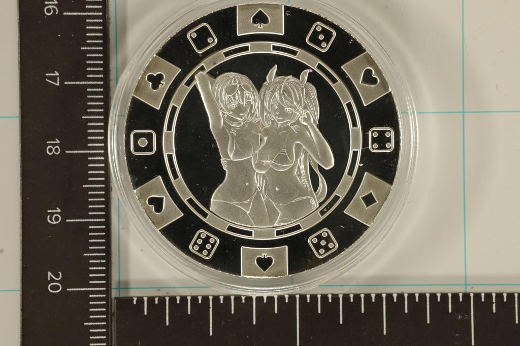 1 TROY OZ .999 FINE SILVER PF ADULT THEMED ROUND (1 of 2)