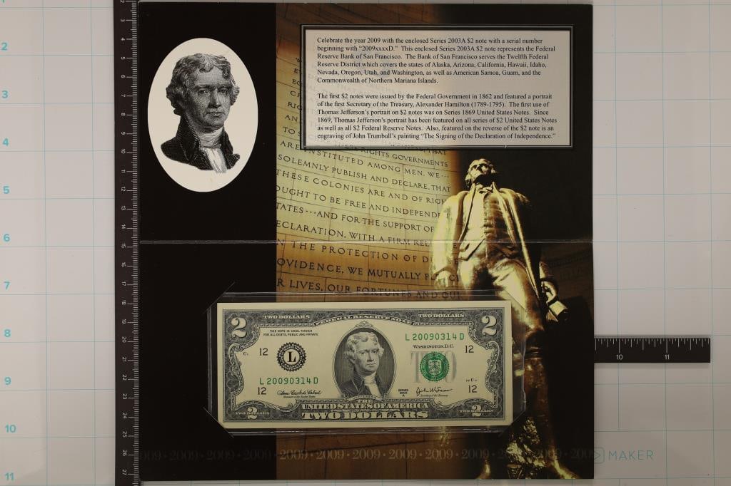 2009 SAN FRANCISCO FEATURING A 2003-A US $2 FRN CU (1 of 4)