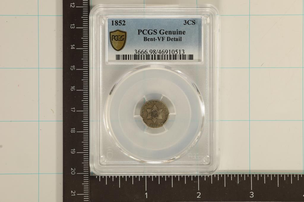 1852 THREE CENT PIECE (SILVER) PCGS GENUINE VF (1 of 2)