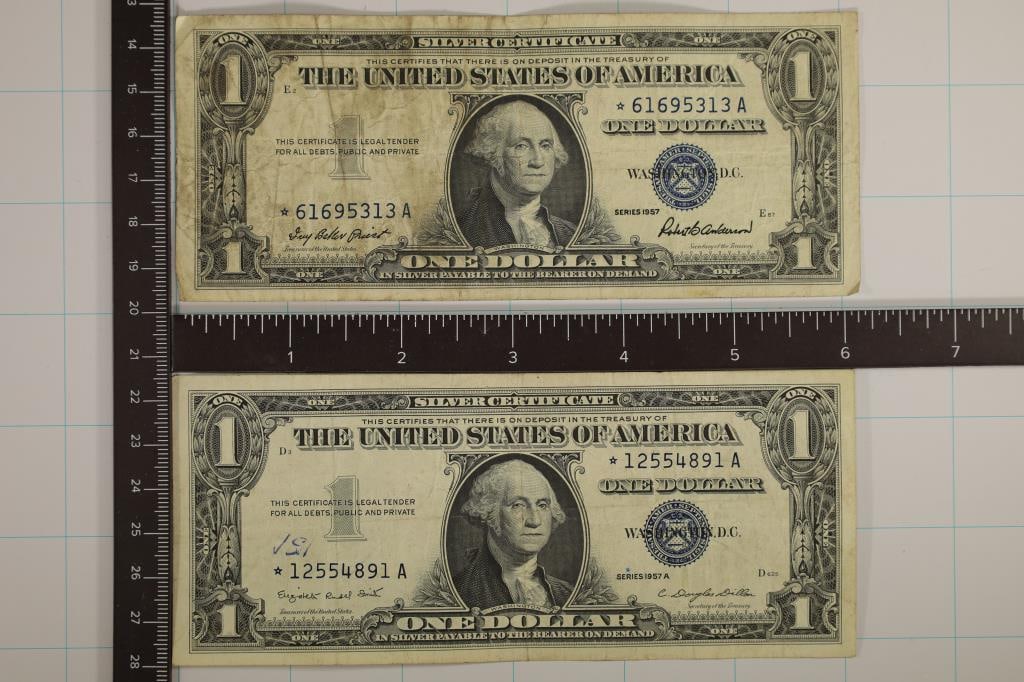 1957 & 1957-A US STAR NOTES $1 SILVER CERTIFICATES (1 of 2)