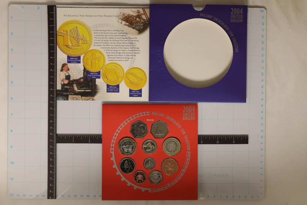 2004 UNITED KINGDOM 10 COIN BRILLIANT UNC SET (1 of 2)