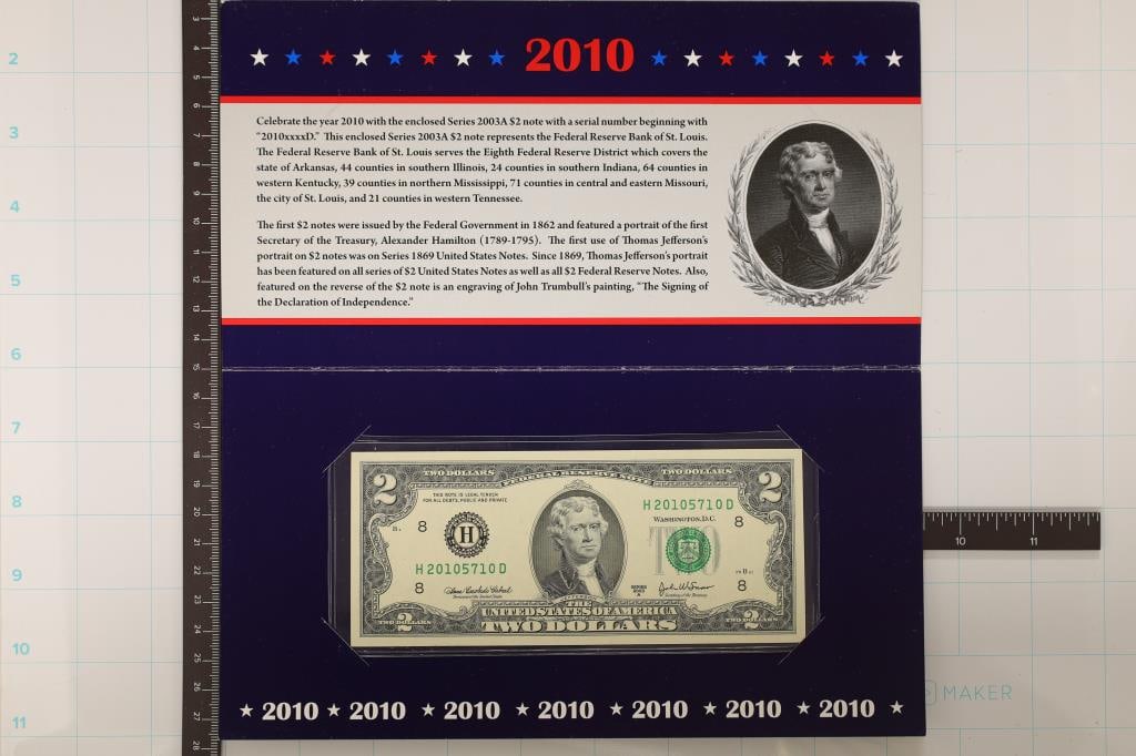 2010 ST. LOUIS FEATURING A 2003-A US $2 FRN CU (1 of 4)