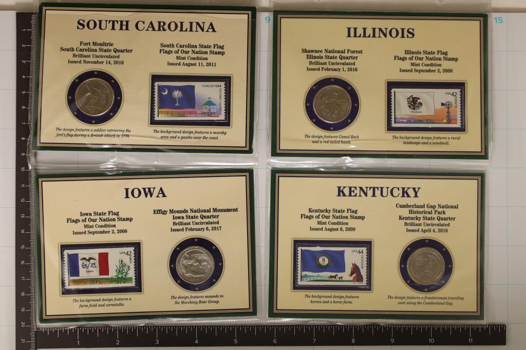 4 US COIN AND STAMP SETS: 2016-P SOUTH CAROLINA, (1 of 2)