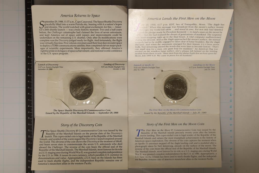 2-$5 MARSHALL ISLANDS COMMEMORATIVE COINS: 1989 (1 of 4)