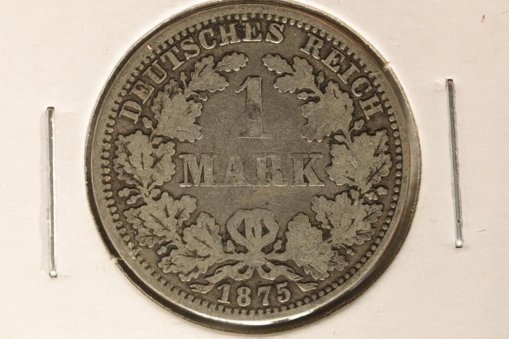 1875-A GERMAN SILVER 1 MARK .1606 OZ. ASW (1 of 2)