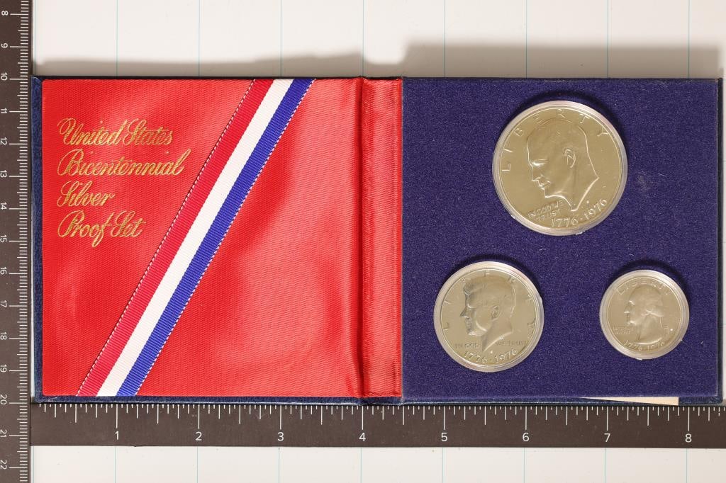 1976-S US BICENTENNIAL SILVER 3 COIN PROOF SET. NO (1 of 3)