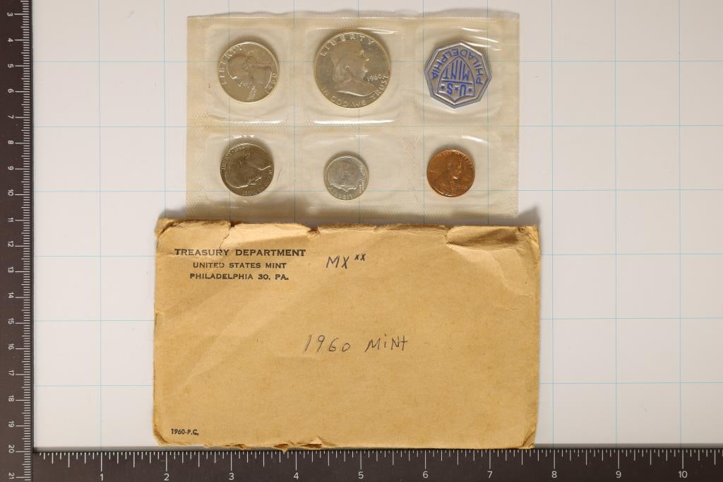 1960 US SILVER PROOF SET (WITH ENVELOPE) (1 of 2)