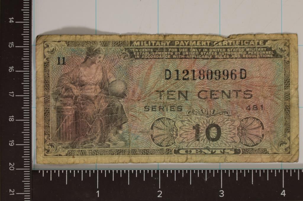 SERIES 481 US MILITARY 10 CENT PAYMENT CERTIFICATE (1 of 2)