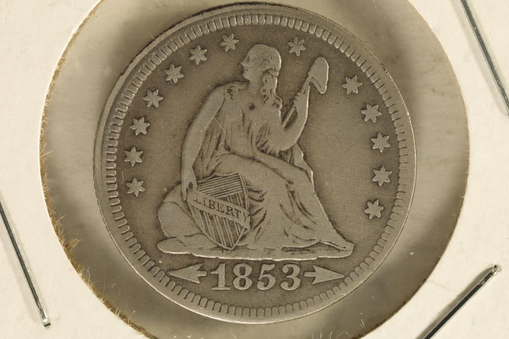 1853 SILVER SEATED LIBERTY QUARTER (VF) (1 of 2)