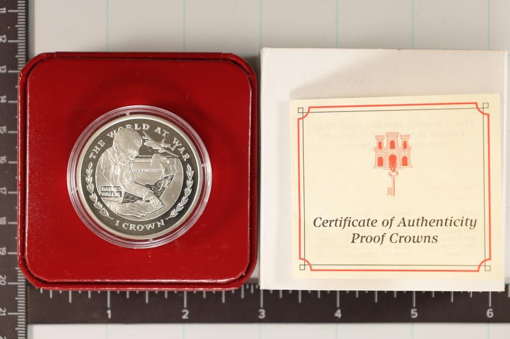 1999 GIBRALTOR SILVER PF 1 CROWN LIMITED EDITION: BY POB. JOY MINT IN ORIGINAL MINT PACKAGING WITH CERTIFICATE