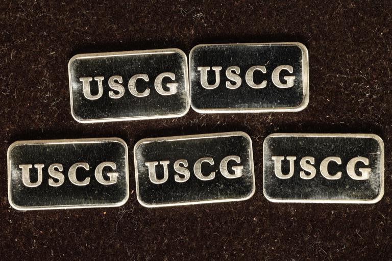 5-1 GRAM .999 FINE SILVER INGOTS USCG (1 of 2)