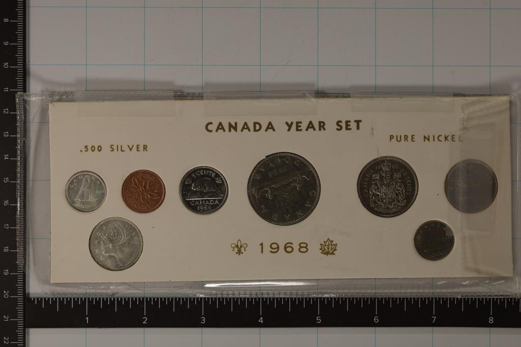 1968 CANADA 8 COIN YEAR SET INCLUDES: SILVER DIME (1 of 2)