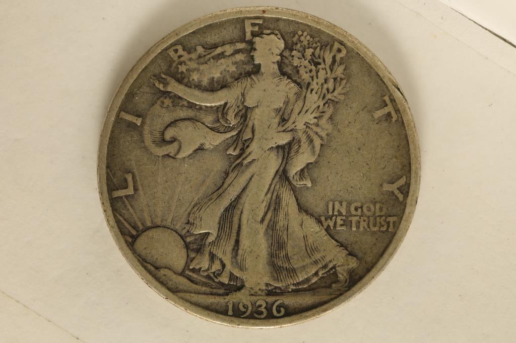 1936 SILVER WALKING LIBERTY HALF DOLLAR (1 of 2)