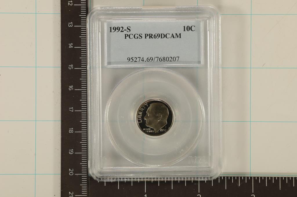 1992-S ROOSEVELT DIME PCGS PR69 DCAM (1 of 2)
