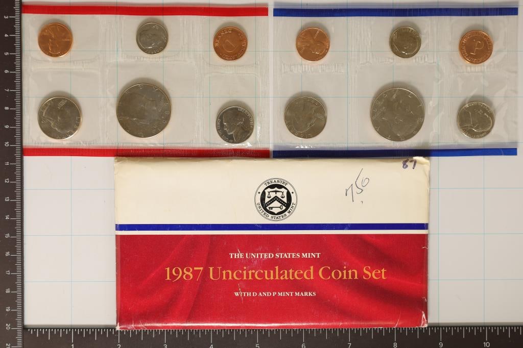 1987 US MINT SET (UNC) P/D (WITH ENVELOPE) (1 of 2)