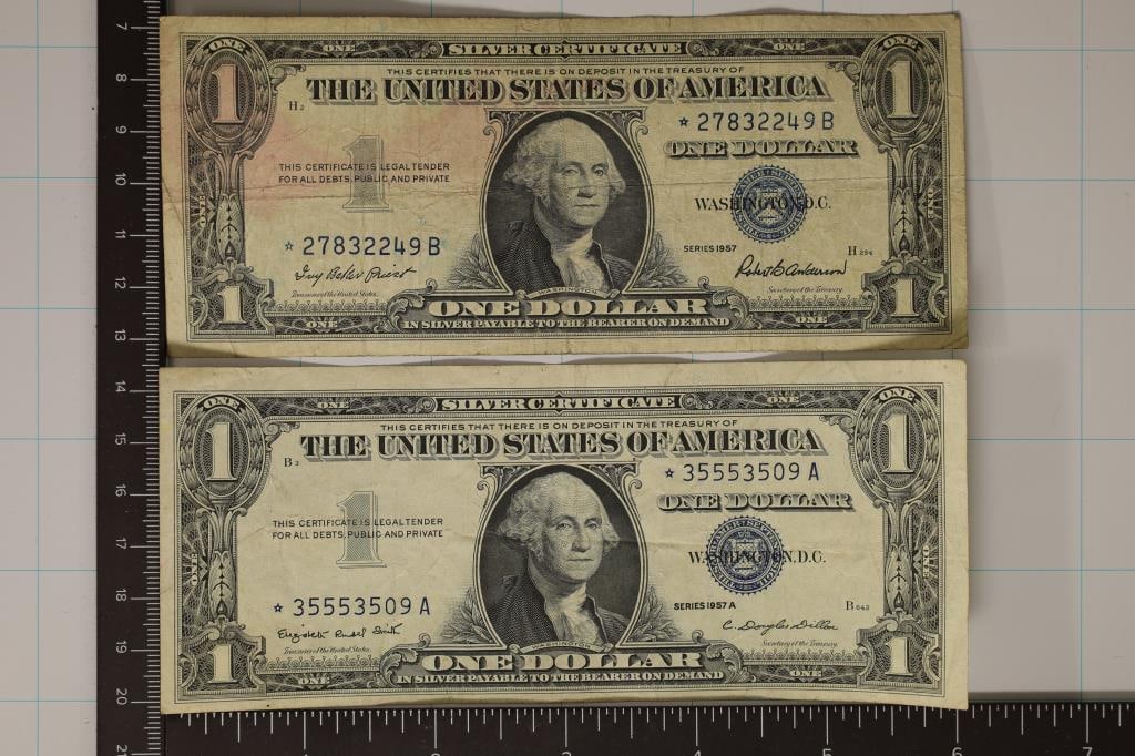 1957 & 1957-A US SILVER CERTIFICATE STAR NOTES (1 of 2)