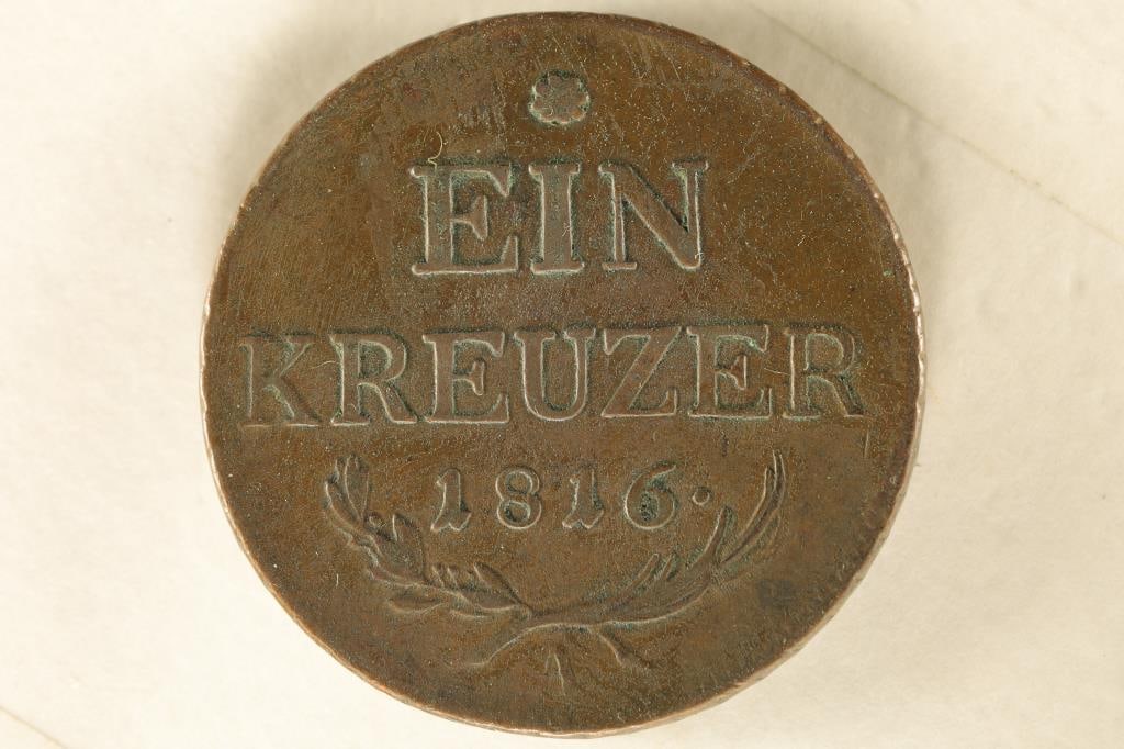 1816-A AUSTRIA SHEIDEMUNZE 1 KRUEZER (1 of 2)
