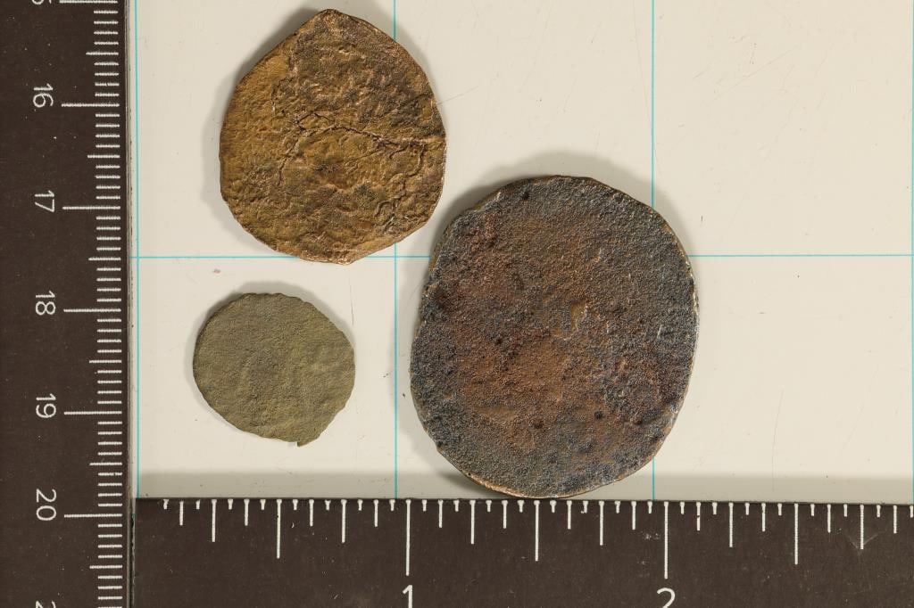 3 ROMAN ANCIENT COINS: JESUS CHRIST ON BYZANTINE,: 330-1453 A.D. BYZANTINE EMPIRE AND LATE ROMAN EMPIRE