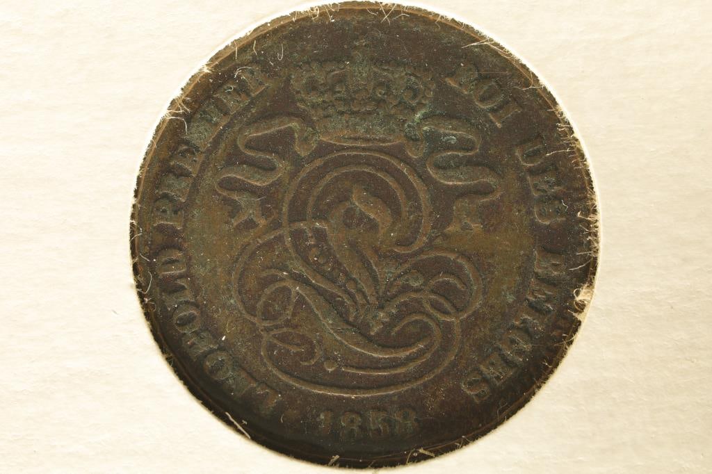 1858 BELGIUM 2 CENTIMES: WATCH FOR OUR NEXT AUCTION ON (MONDAY DEC. 4TH, 2023) AT 7PM EASTERN TIME. THANKS FOR YOUR BUSINESS.