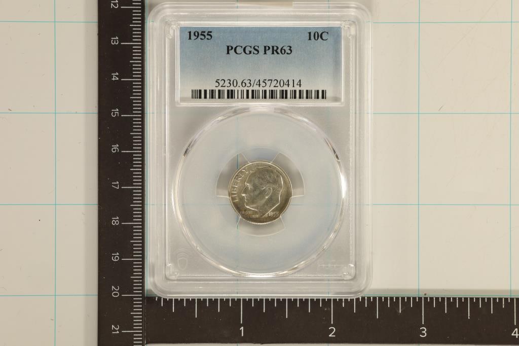 1955 SILVER ROOSEVELT DIME PCGS PR63 (1 of 2)