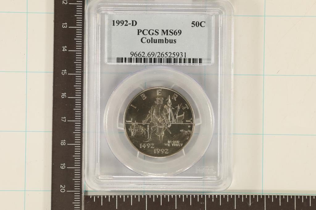 1992-D US HALF DOLLAR COLUMBUS PCGS MS69 (1 of 2)