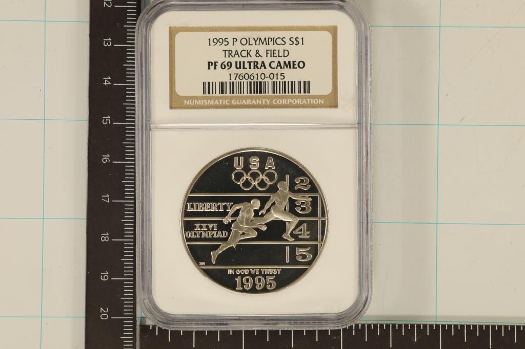 1995-P US SILVER DOLLAR OLYMPICS TRACK & FIELD: NGC PF69 ULTRA CAMEO