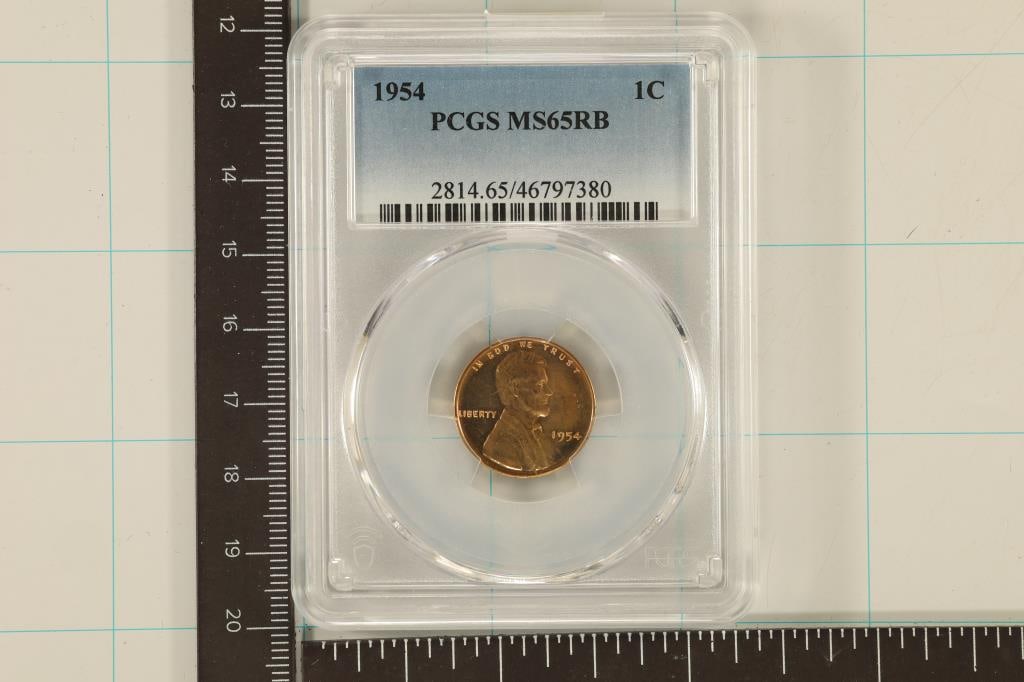 1954 LINCOLN WHEAT CENT PCGS MS65RB (1 of 2)