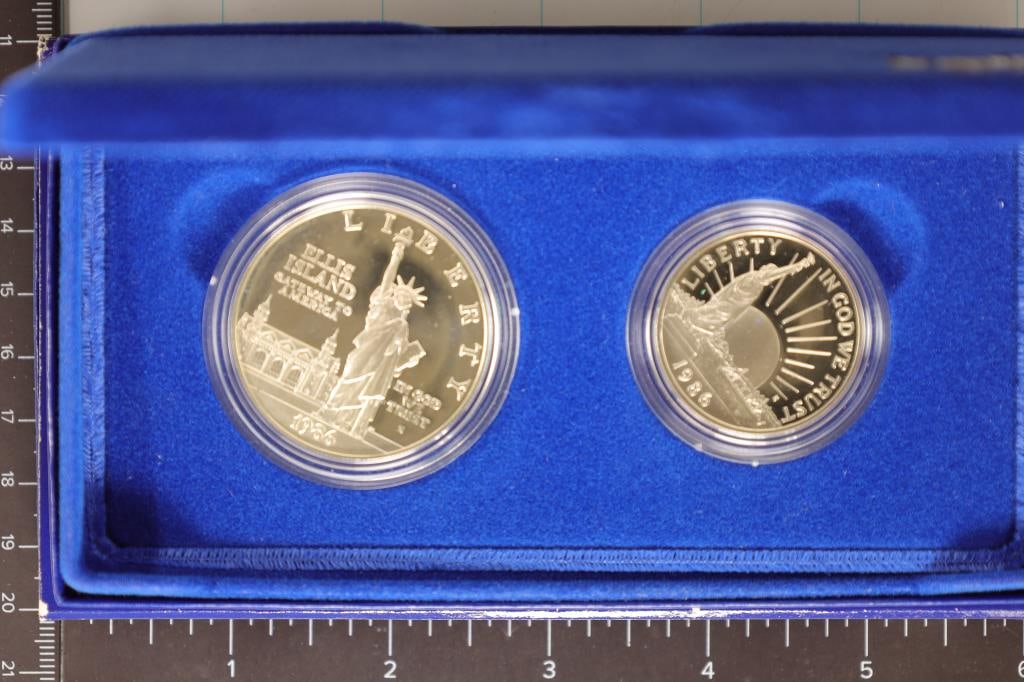 1986 US LIBERTY 2 COIN SET , CONTAINS: (1 of 3)