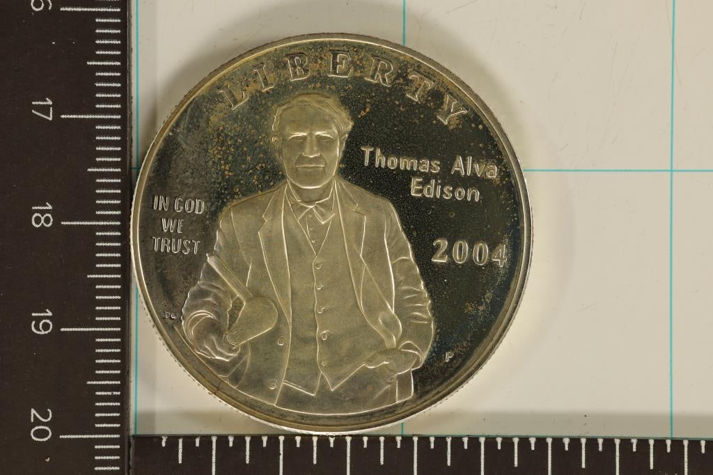2004-P US PROOF SILVER $1 "THOMAS ALVA EDISON" (1 of 2)