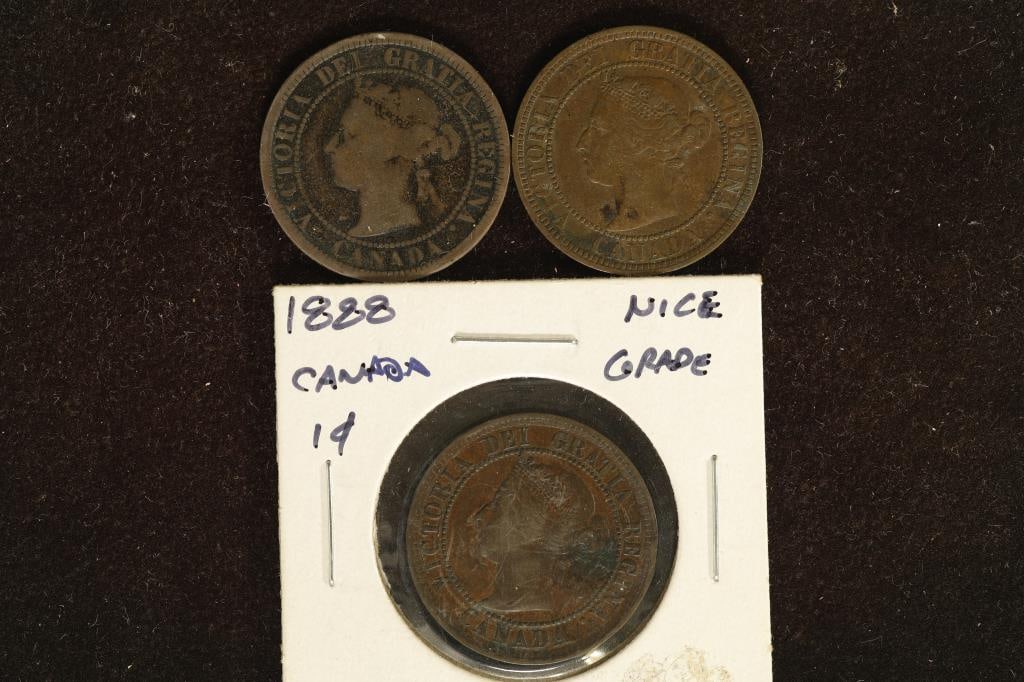 1884, 1886 & 1888 CANADA LARGE CENTS (1 of 2)