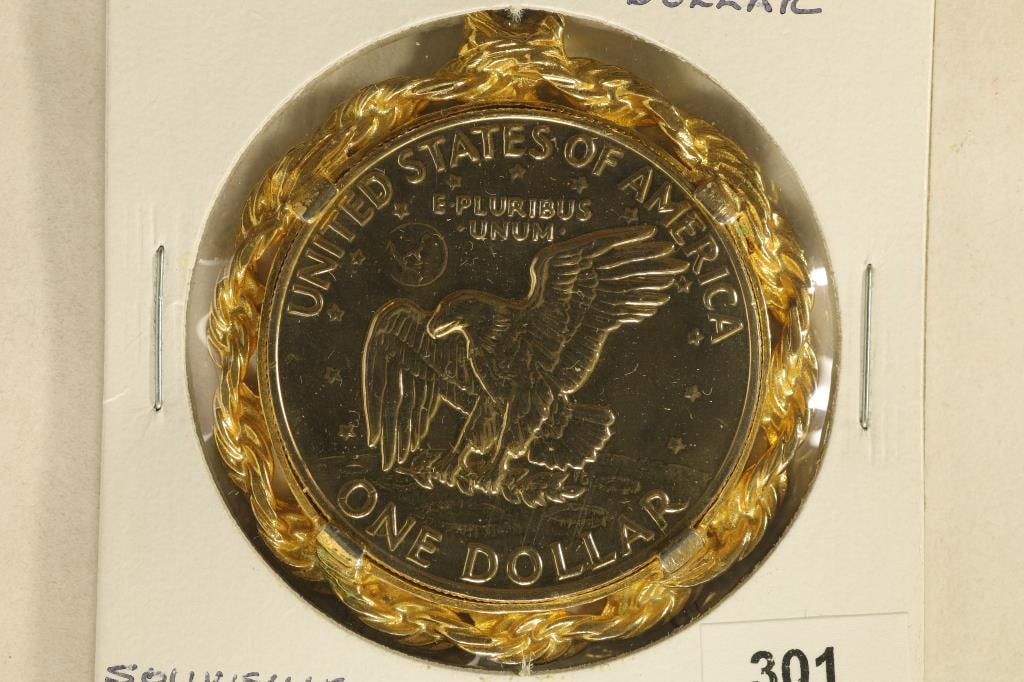 GOLD PLATED 1974 BU IKE DOLLAR IN GOLD COLORED (1 of 2)