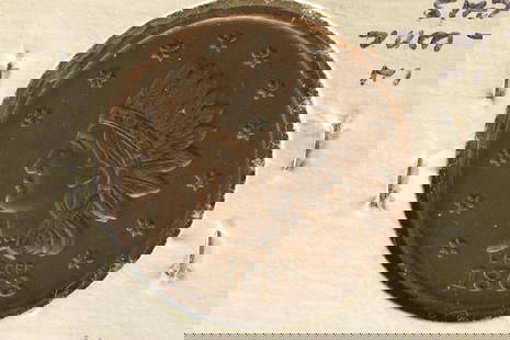 1863 CIVIL WAR TOKEN. "INDIAN" ON OBVERSE & "JOHN: SCHUHS SALOON, 88 FIRST AVE N.Y." R-1