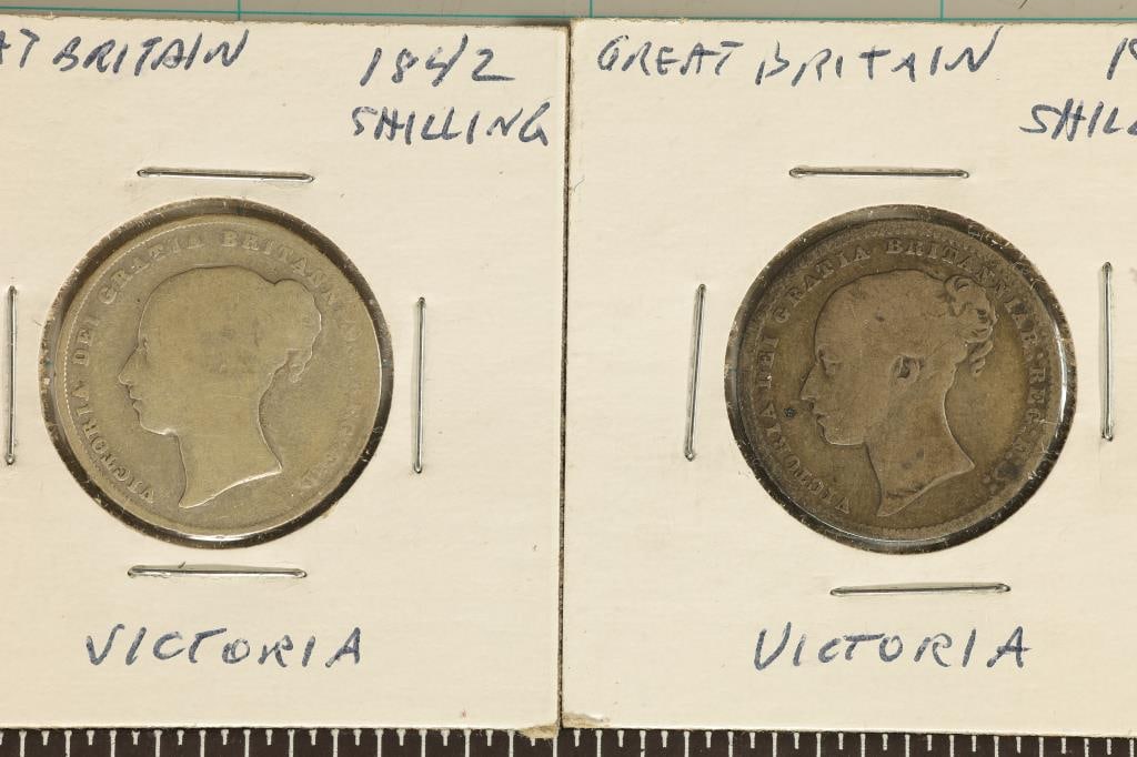 1842 & 1873 GREAT BRITAIN SILVER SHILLINGS .3364 (1 of 2)