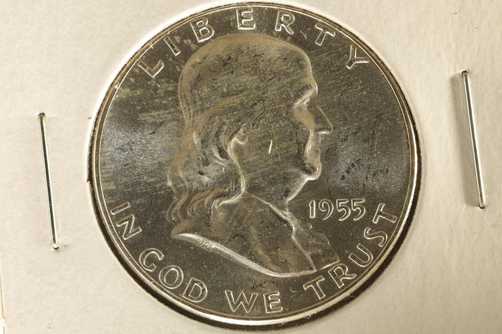 1955 SILVER FRANKLIN HALF DOLLAR BRILLIANT UNC (1 of 2)