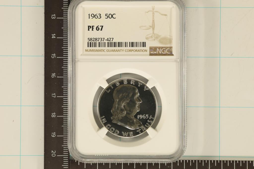 1963 SILVER FRANKLIN HALF DOLLAR NGC PF67 (1 of 2)