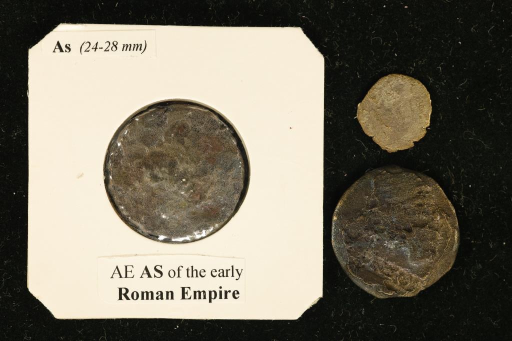 3 ROMAN ANCIENT COINS: 330-1453 A.D. BYZANTINE: EMPIRE, EARLY ROMAN EMPIRE AND LATE ROMAN EMPIRE