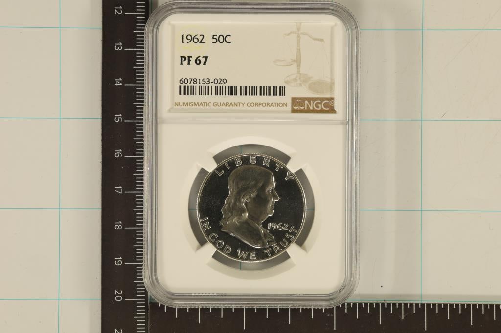 1962 SILVER FRANKLIN HALF DOLLAR NGC PF67 (1 of 2)